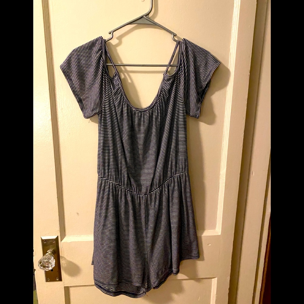 Black& White striped Romper